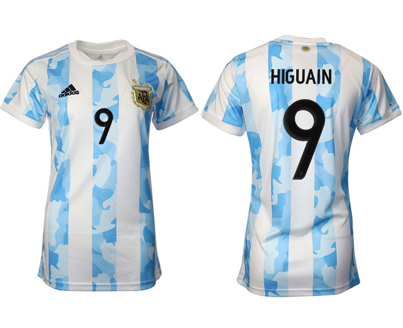 Women 2021-2022 Club Argentina home aaa version white #9 Soccer Jerseys->women soccer jersey->Women Jersey